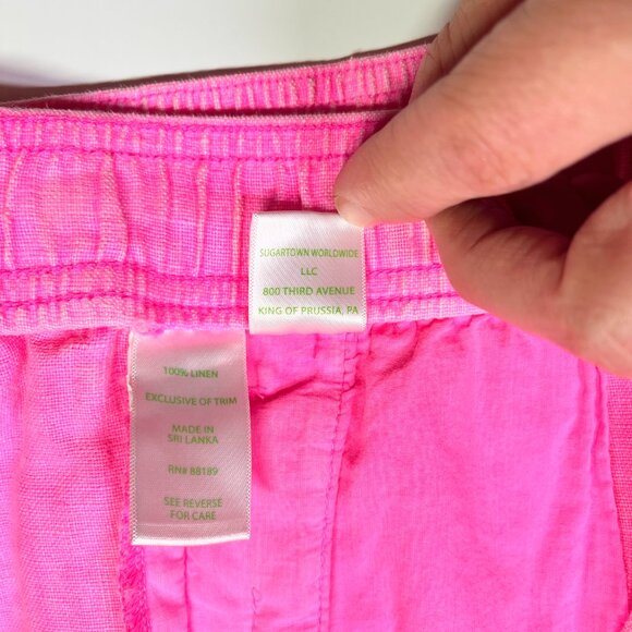 Lilly Pulitzer Size XS Taron Mid-Rise Linen Pant Bright Pink - Picture 7 of 8